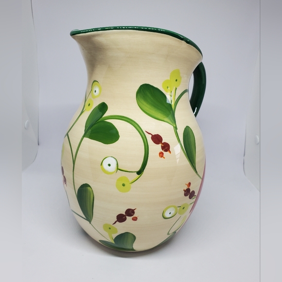 Discontinued Paula Deen "Home For The Holidays" Pitcher. 80 oz, Hand-painted - Picture 2 of 14